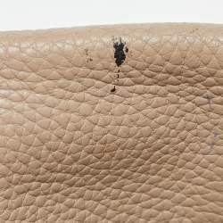 Loewe Beige Leather Buckle Flap Satchel