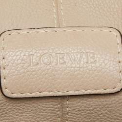 Loewe Beige Leather Buckle Flap Satchel