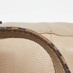Loewe Beige Leather Buckle Flap Satchel