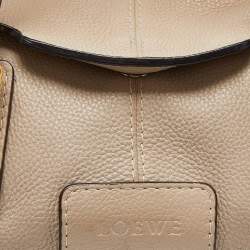 Loewe Beige Leather Buckle Flap Satchel