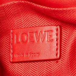 Loewe Red Leather Medium Flamenco Clutch Bag