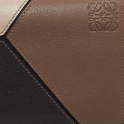 Loewe Brown/Beige Leather Puzzle Long Bifold Wallet