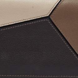 Loewe Brown/Beige Leather Puzzle Long Bifold Wallet