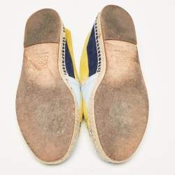 Loewe Multicolor Leather and Suede Club Logo Espadrille Flats Size 41