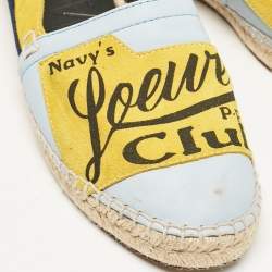 Loewe Multicolor Leather and Suede Club Logo Espadrille Flats Size 41