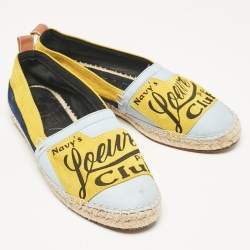 Loewe Multicolor Leather and Suede Club Logo Espadrille Flats Size 41