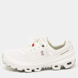 Loewe White Leather and Mesh Polyester Lace Up Sneakers Size 38         