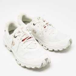 Loewe White Leather and Mesh Polyester Lace Up Sneakers Size 38         