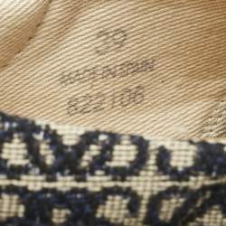 Pre Owned Loewe Black Jacquard Anagram Lace Up Sneakers Size 39