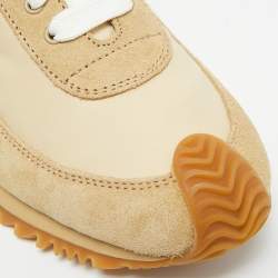 Pre Owned Loewe Beige Suede and Nylon Flow Runner Sneakers Size 36