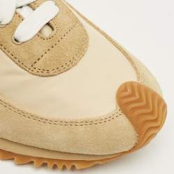 Pre Owned Loewe Beige Leather and Suede Low Top Sneakers Size 36