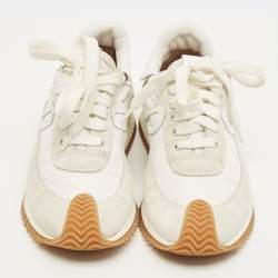 مملوكة مسبقًا حذاء رياضي لووي قماش أبيض، سويدي وجلد قصير مقاس 39