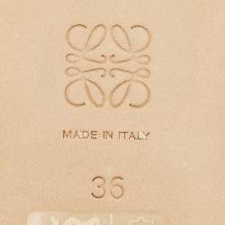 Pre Owned Loewe Black Leather Anagram Lace Up Sneakers Size 36