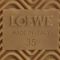 Pre Owned Loewe Brown Suede Paneled Lace Up Sneakers Size 35