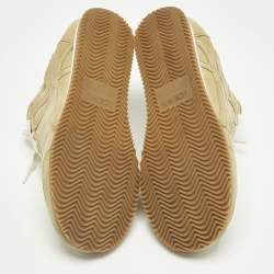 Pre Owned Loewe Brown Suede Paneled Lace Up Sneakers Size 35