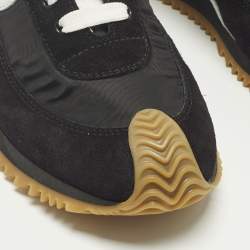 Pre Owned Loewe Flow logo Size 36 Black Nylon and Suede Lace Up Sneakers