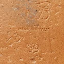 Pre Owned Loewe Knotted Gate Size 39 Tan Leather Flat Mules