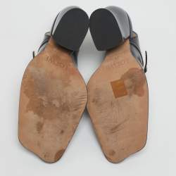 مملوكة مسبقًا حذاء كعب عالي لويفي أوندا جلد أسود بحزام خلفي مقاس 39