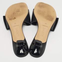 Pre Owned Loewe Pebble Size 39 Black Leather Slide Sandals