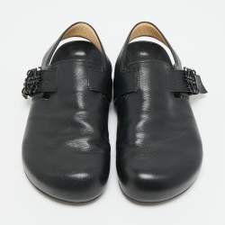 Pre Owned موديلات لويفي جلد أسود بكعب خلفي مقاس 40