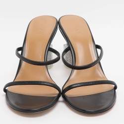 Pre Owned موديلات لويفي جلد أسود شبشب مقاس 40