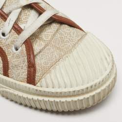 مملوكة مسبقًا Loewe Anagram Size 38 Beige/Brown Canvas and Leather High Top Sneakers