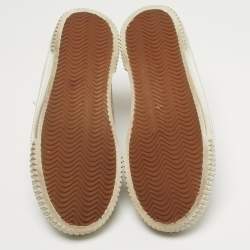 مملوكة مسبقًا Loewe Anagram Size 38 Beige/Brown Canvas and Leather High Top Sneakers