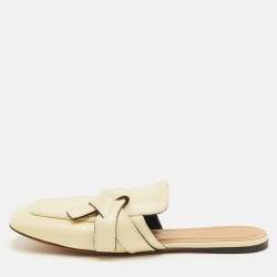 مملوكة مسبقًا Loewe Gate Size 39 Cream Leather Flat Mules