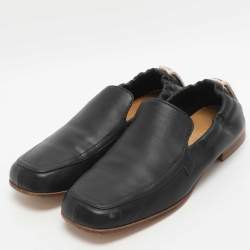 Pre Owned حذاء لوفرز لويفي جلد أسود مطاطي مقاس 39