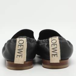 Pre Owned حذاء لوفرز لويفي جلد أسود مطاطي مقاس 39