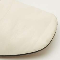 مملوكة مسبقًا Loewe Anagram Size 40 White Leather Lace Up Derby Shoes