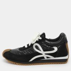 Pre Owned حذاء رياضي لووي قماش أبيض، سويدي وجلد قصير مقاس 39