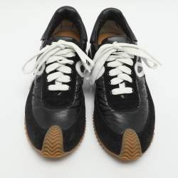 Pre Owned حذاء رياضي لووي قماش أبيض، سويدي وجلد قصير مقاس 39