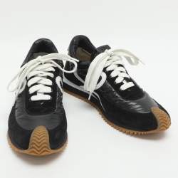 Pre Owned حذاء رياضي لووي قماش أبيض، سويدي وجلد قصير مقاس 39