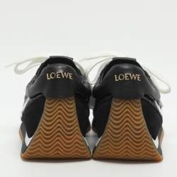 Pre Owned حذاء رياضي لووي قماش أبيض، سويدي وجلد قصير مقاس 39