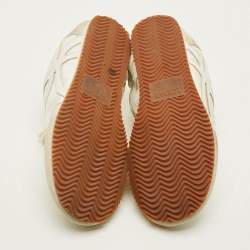 مملوكة مسبقًا Loewe Size 36 Grey/Cream  Fabric and Suede Lace Up Sneakers