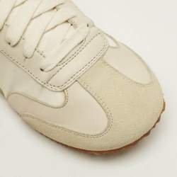 مملوكة مسبقًا Loewe Size 36 Grey/Cream  Fabric and Suede Lace Up Sneakers