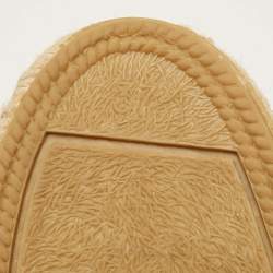 Pre Owned Loewe Size 37 Beige/Brown Python Leather Espadrille Flats