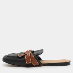 مملوكة مسبقًا Loewe Gate Size 39 Black Leather Flat Mules