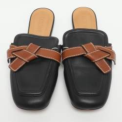 مملوكة مسبقًا Loewe Gate Size 39 Black Leather Flat Mules