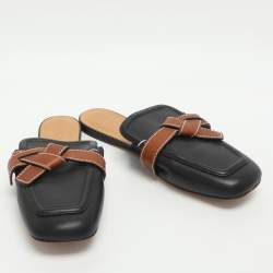 مملوكة مسبقًا Loewe Gate Size 39 Black Leather Flat Mules