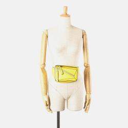 Loewe Yellow Mini Calfskin Puzzle Bumbag
