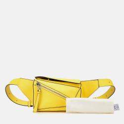 Loewe Yellow Mini Calfskin Puzzle Bumbag