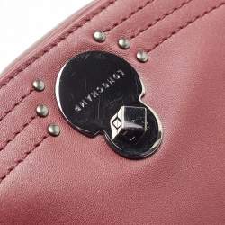 Pre Owned Longchamp Burgundy Leather Cavalcade Saddle Bag