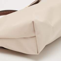 Longchamp Beige Leather and Nylon Le Pliage Pouch