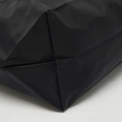 Longchamp Black/Brown Nylon Large Le Pliage Tote