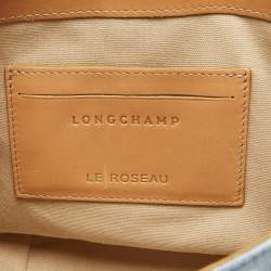 Pre Owned Longchamp Blue Denim Mini Le Roseau Bucket Bag