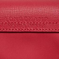 Pre Owned Longchamp Red Nylon Medium Le Pliage Tote