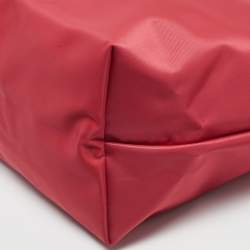 Pre Owned Longchamp Red Nylon Medium Le Pliage Tote