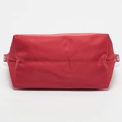 Pre Owned Longchamp Red Nylon Medium Le Pliage Tote